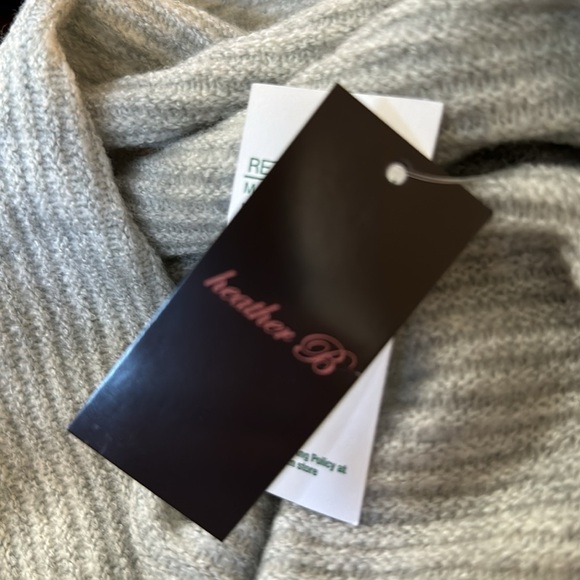 Heather b Ivory Textured Cowl Neck Long Split Sleeve Criss Cross Tunic S… - Picture 9 of 9